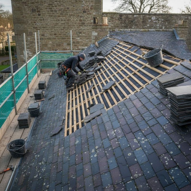 Slate Roof Replacement in Chalfont, PA